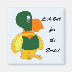 Grappige vogel met grote snavel magneet