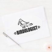 Grappige Vogel Ovale Sticker (Envelop)