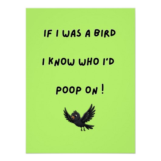 Grappige Vogel Poster Perfect Poster (Voorkant)