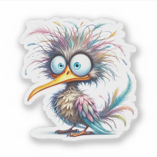 Grappige Vogel Sticker (Voorkant)