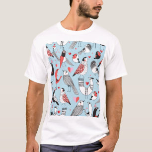 Grappige vogelillustraties, grafisch naadloos. t-shirt