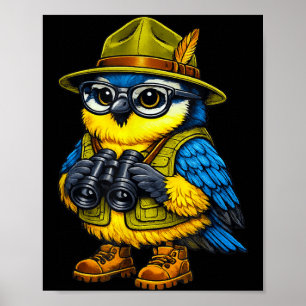 Grappige Vogelnerd die Vogelliefhebber Kijkt Poster