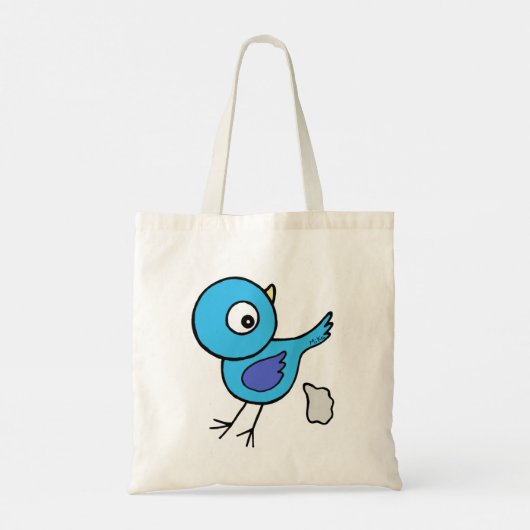 Grappige vogelpoep Schattigee aangepaste tekst pro Tote Bag (Achterkant)