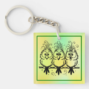 Grappige Vogels Cartoon-56456 Sleutelhanger
