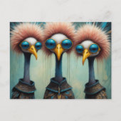 Grappige vogels in truien briefkaart (Voorkant)