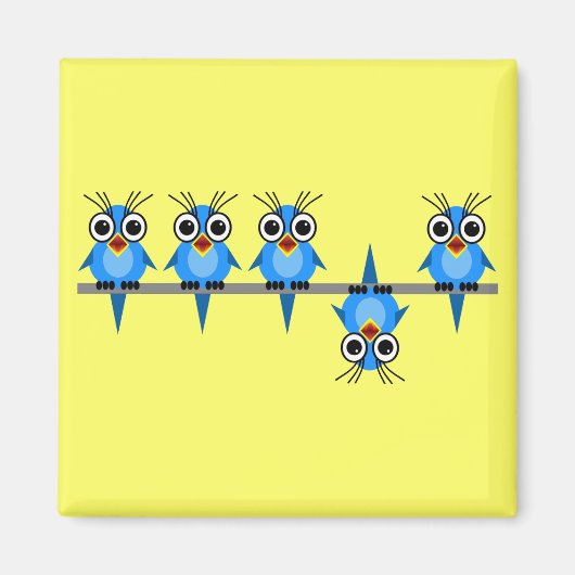 grappige vogels magneet (Voorkant)