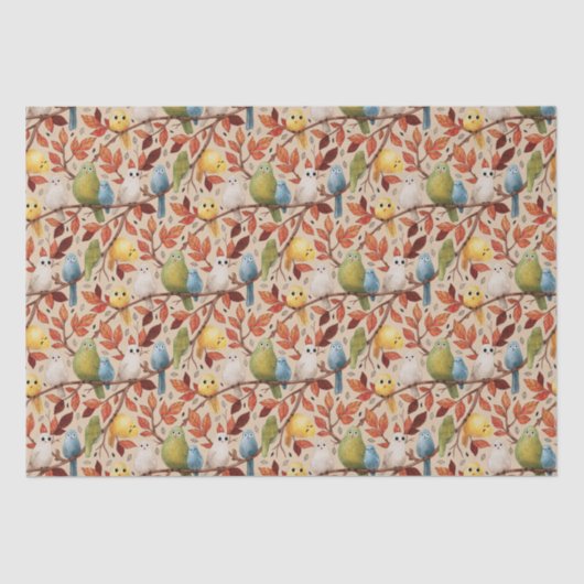 Grappige vogels (Sapling) Tissuepapier (Voorkant)