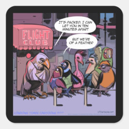 grappige vogels van een zeehond vierkante sticker