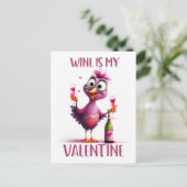 Grappige vogelwijn is mijn Valentijn Briefkaart (Staand voorkant)