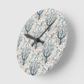 Grappige volkskunst Forest Earth Tones Ronde Klok (Hoek)