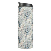 Grappige volkskunst Forest Earth Tones Thermosbeker (Geroteerd rechts)