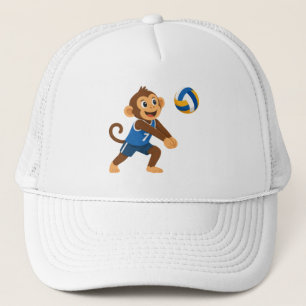 Grappige Volleybal Aap Atleet Trucker Hoed Pet