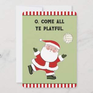 Grappige Volleybal Kerst Feestdagenkaart