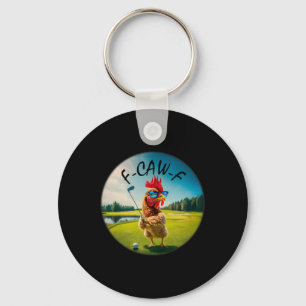 Grappige Volwassen F-caw-f Golf Haan Vogel Humor K Sleutelhanger