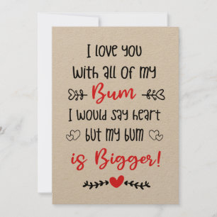 grappige volwassen valentijnen, ik hou van je met feestdagenkaart