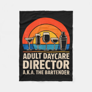 Grappige Volwassene Dagopvang Directeur AKA De Bar Fleece Deken