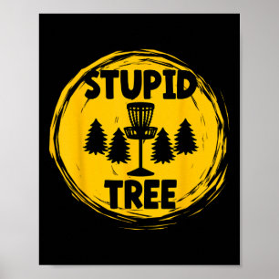 Grappige volwassenen humor disk golf stom boom poster
