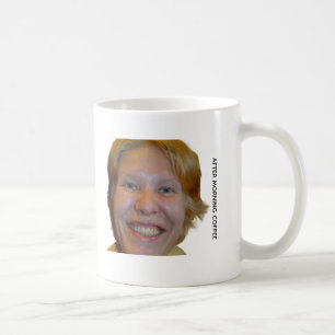 Grappige voor en na ochtendkoffie meme mok