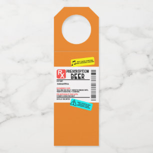 Grappige Voorgeschreven Bier Waarschuwingslabel Ge Flessenhanger