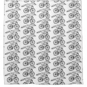 Grappige vos op fietskunst Print Douchegordijn (Voorkant)