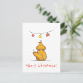 Grappige Vos/ Prettig Kerstfeest Feestdagenkaart (Staand voorkant)