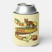 Grappige vos sake eend dier woordspeling blikjeskoeler (Blikje Achterkant)