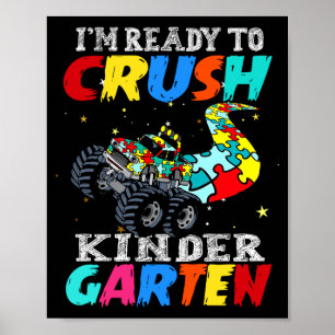 Grappige vrachtwagen autisme puzzel verpletteren k poster