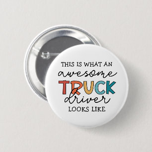 Grappige vrachtwagenchauffeur Geweldige takelwag Ronde Button 5,7 Cm