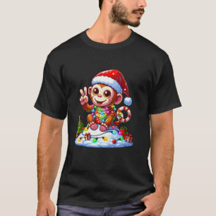 Grappige Vrede Hand Aap Kerstverlichting Vrouwen M T-shirt