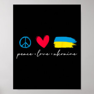 Grappige Vrede Liefde Oekraïne Oekraïense Vlag Lie Poster