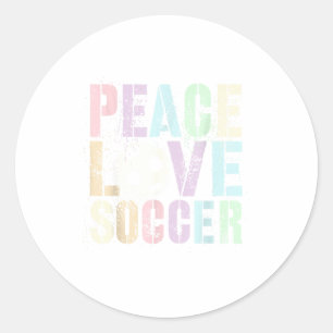 Grappige Vrede Liefde Voetbal Vrouwen Doel Meisje Ronde Sticker