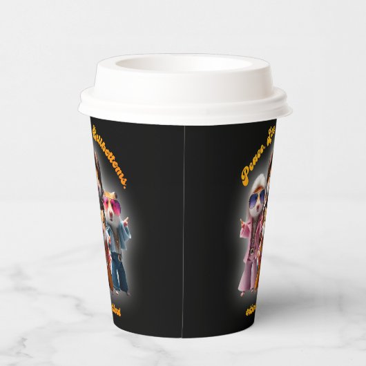 Grappige vrede. Liefs. Bellbottom. Hamster Supergr Papieren Bekers (Rechts)