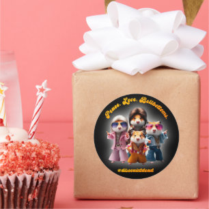 Grappige vrede. Liefs. Bellbottom. Hamster Supergr Ronde Sticker