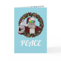 Grappige Vredes-Kerstman-Kerstkaart