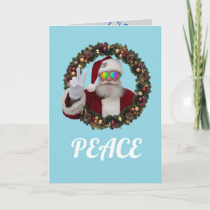 Grappige Vredes-Kerstman-Kerstkaart Feestdagen Kaart