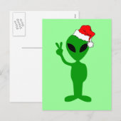 Grappige vredes vreemde santa feestdagenkaart (Voorkant / Achterkant)