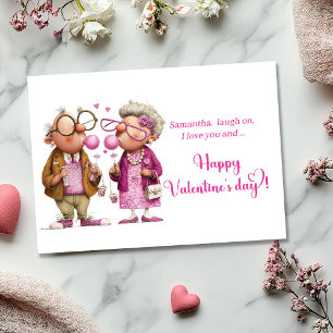 Grappige Vreemde Valentijnkaart Kleurrijk Paar Feestdagenkaart
