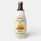 Grappige Vriend Marshmallow Camping Quote Flesjeskoeler (Fles Voorkant)