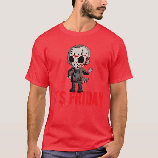 Grappige Vrijdag 13e Grappige Halloween Horror T-shirt (Voorkant)