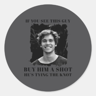 Grappige vrijgezellenfeest heren ronde sticker