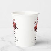 Grappige vrijgezellenfeest Retro Bruiloft Papieren Bekers (Links)