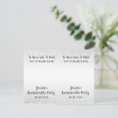 Grappige vrijgezellenfeest scrunchie houder gunst briefkaart (Staand voorkant)