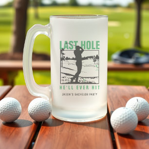 Grappige vrijgezellenfeest voor golfer Laatste hol Matglas Bierpul