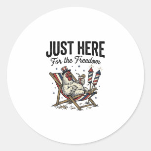 Grappige vrijheid haan vintage patriottisch shirt_ ronde sticker