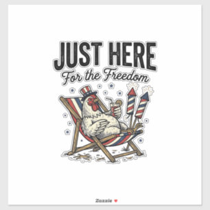 Grappige vrijheid haan vintage patriottisch shirt_ sticker