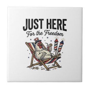 Grappige vrijheid haan vintage patriottisch shirt_ tegeltje