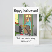 Grappige vrolijke Halloween humor wenskaart  (Staand voorkant)