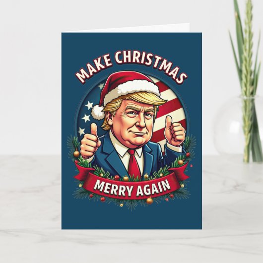 Grappige vrolijke kerst Donald Trump kerst Kaart (Voorkant)