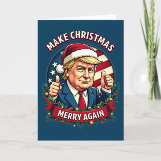 Grappige vrolijke kerst Donald Trump kerstkaart Feestdagen Kaart