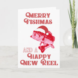 Grappige vrolijke kerst Vist Kaarten